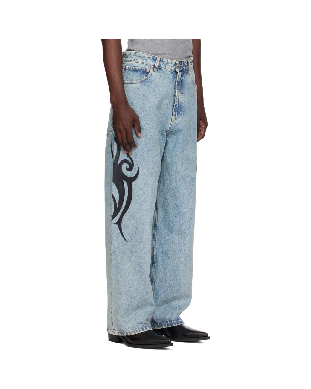 Vetements Blue Graffiti Baggy Jeans for men