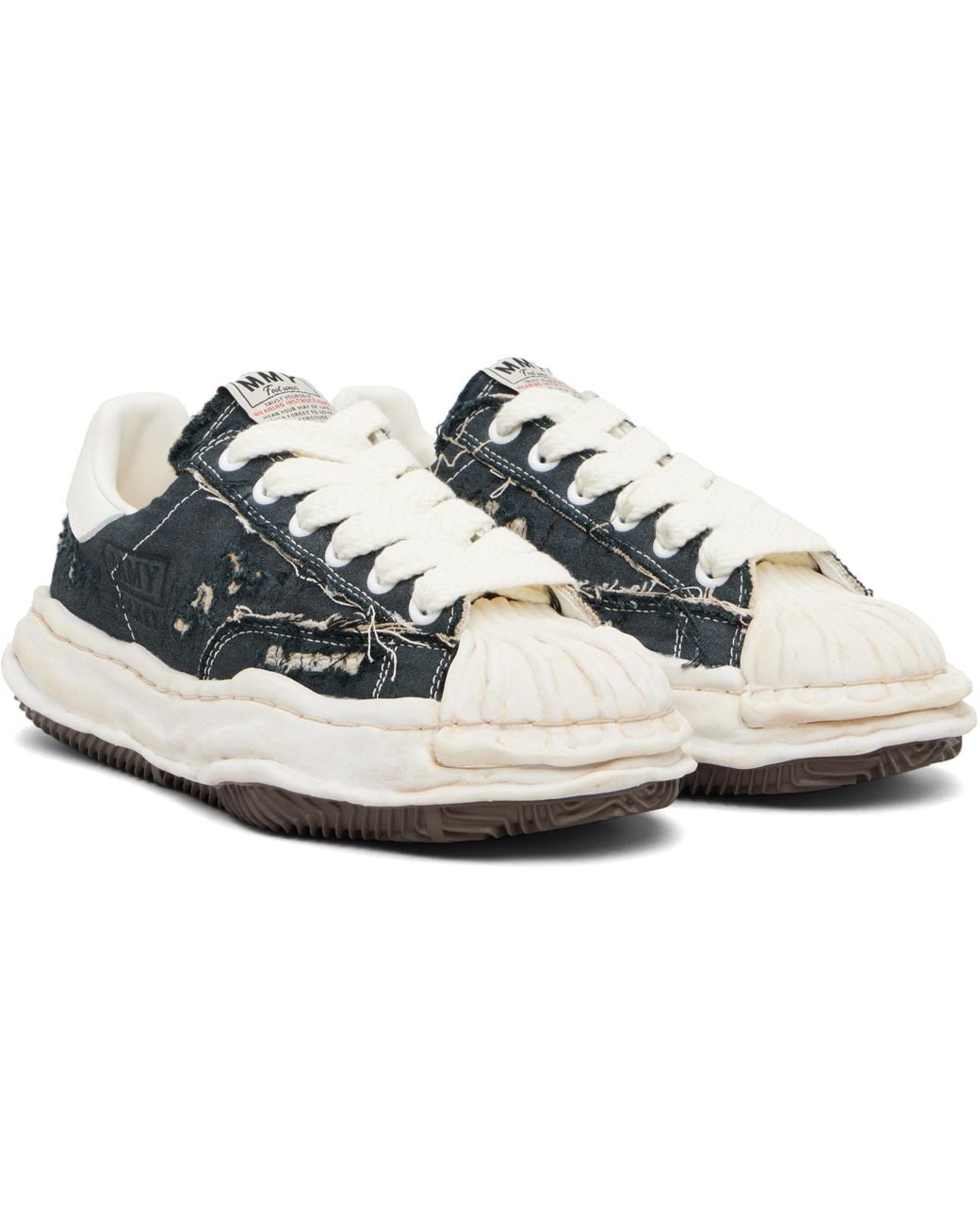 Maison Mihara Yasuhiro 'Blakey' Og Sole Ripped Overdye Canvas Sneakers ...