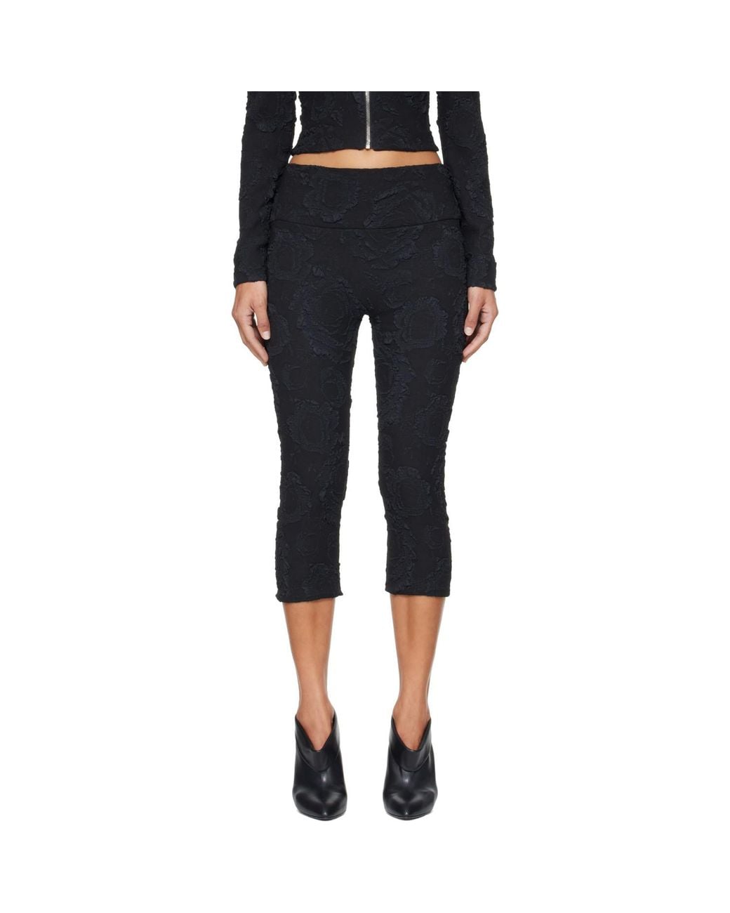 Petra Fargerstrom Black Ssense Exclusive Floral Cropped Leggings