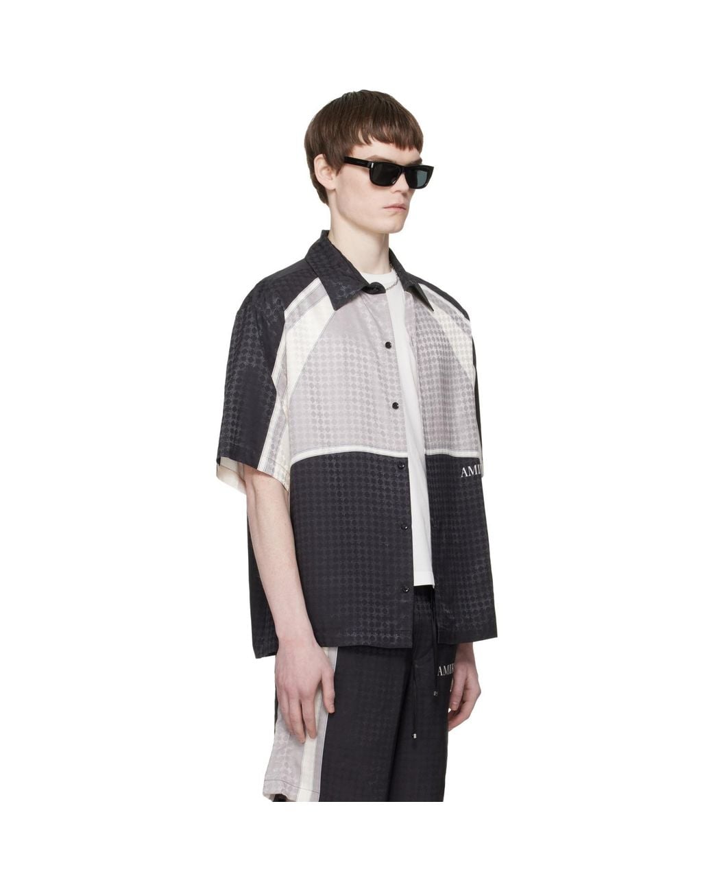 Amiri Black Ma Quad Panel Oversized Camp Shirt for men