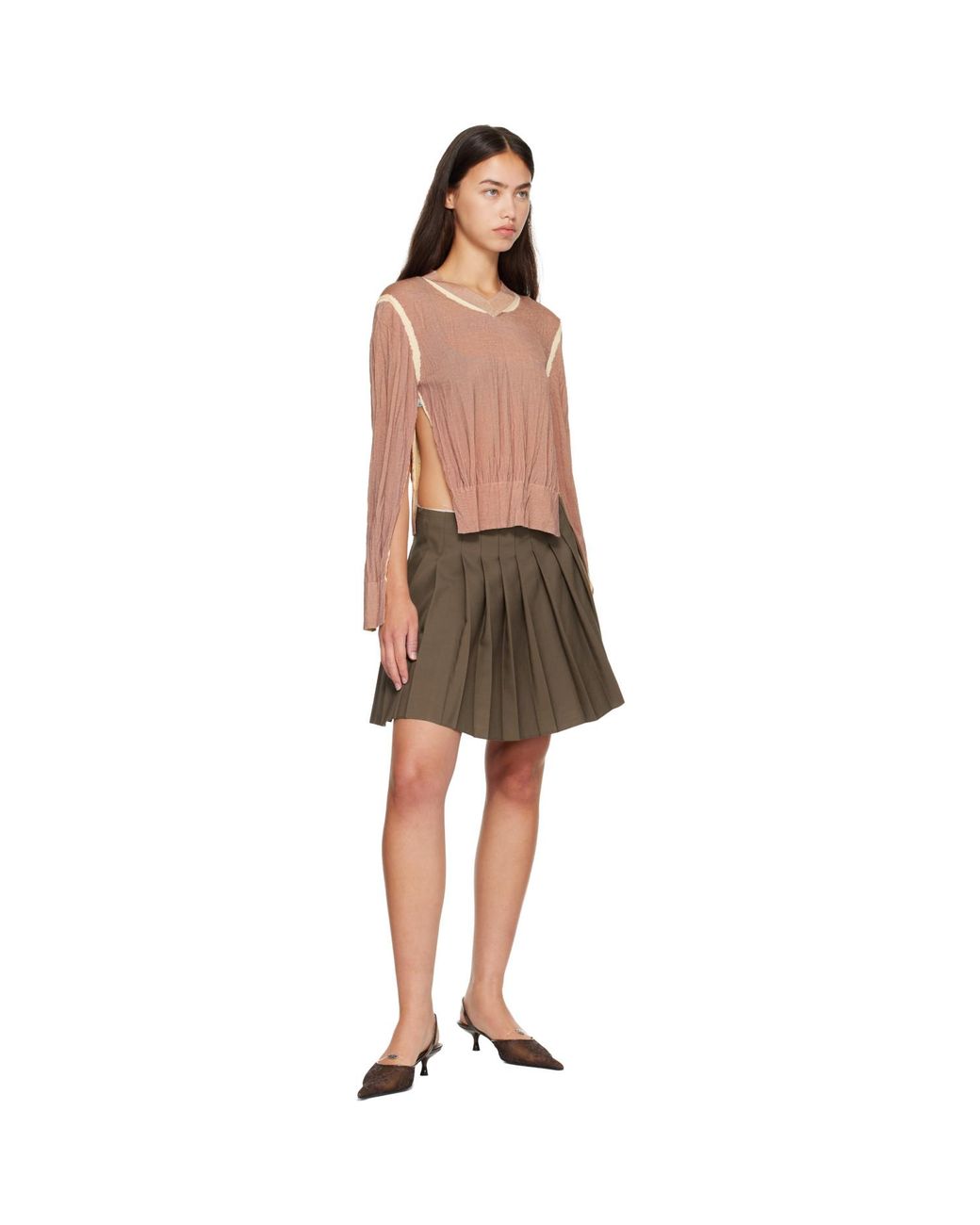 DIESEL Brown D-Ten&Half Slingback Heels