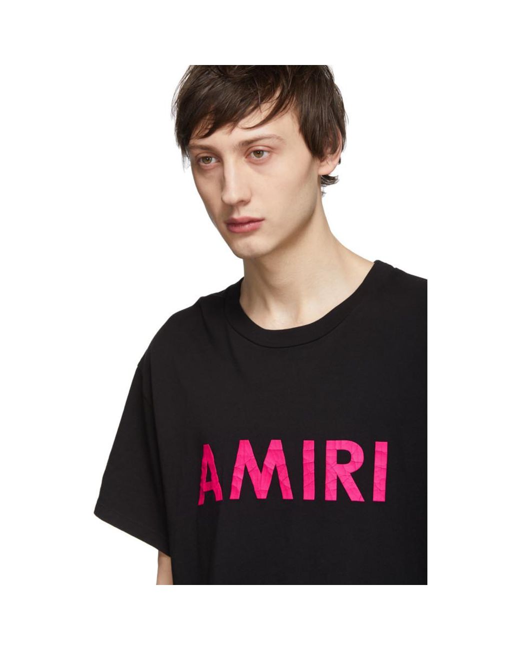 Black And Pink Logo T-shirt for Men 
