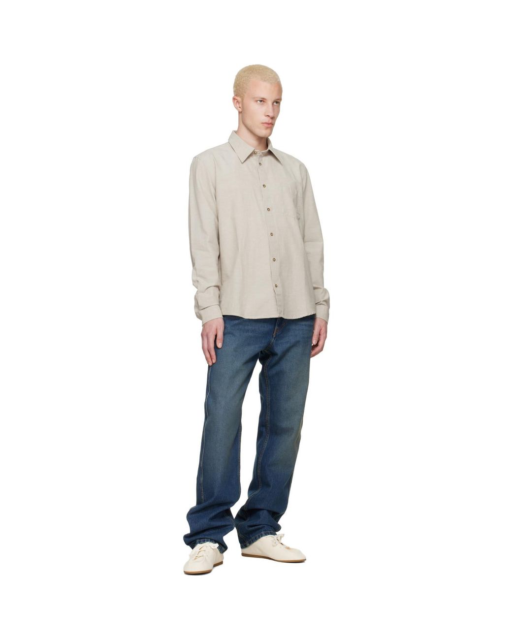 A.P.C. Black Taupe Harris Shirt for men
