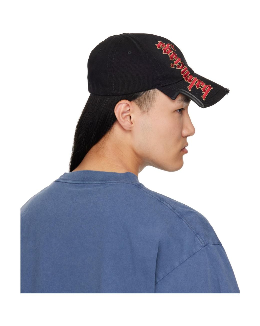 Balenciaga Blue Gothic Placement No Closure Cap for men