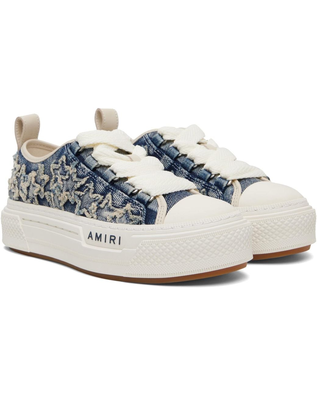 Amiri Blue Denim Court Low Sneakers
