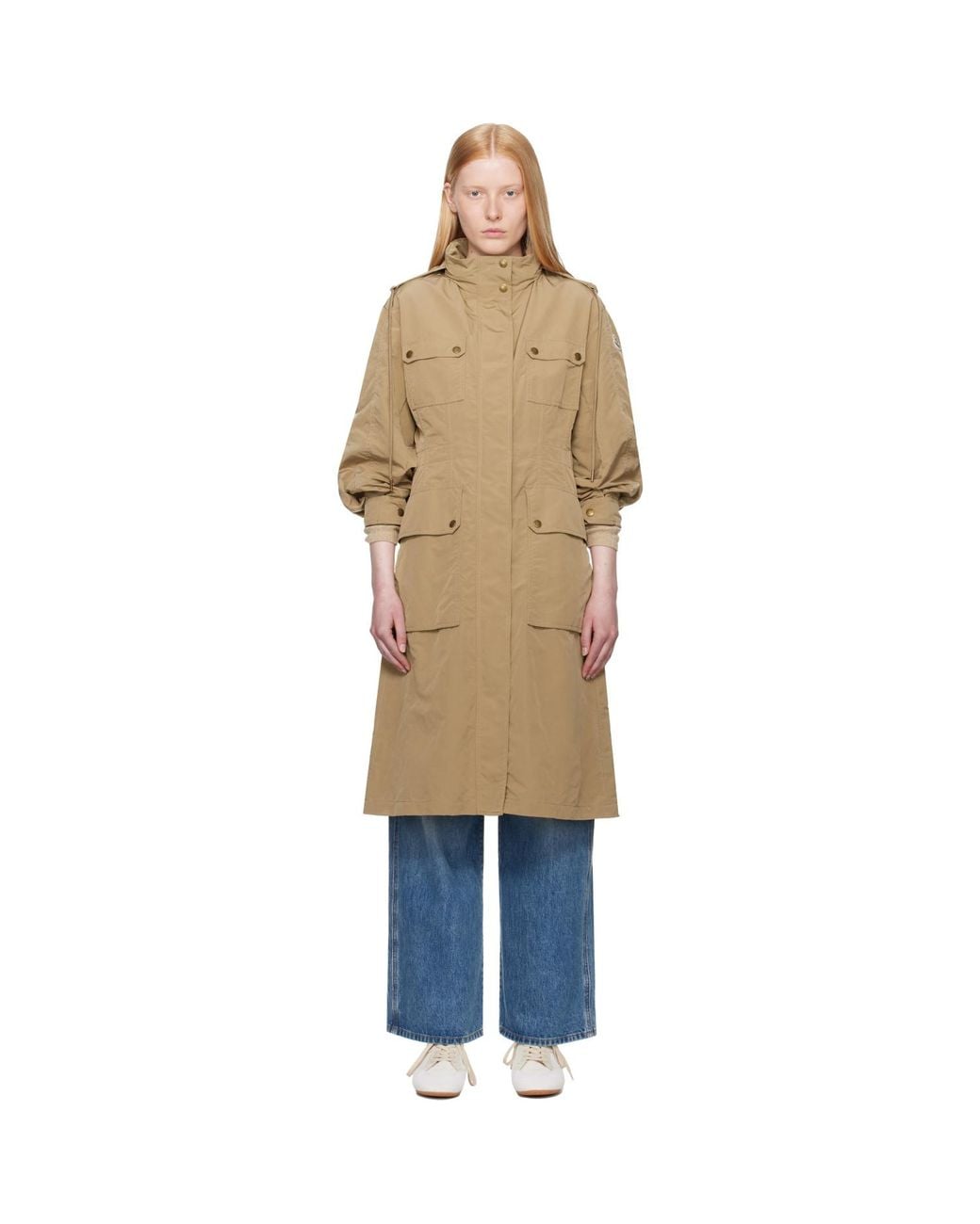 Moncler Blue Tan Nantes Parka Coat