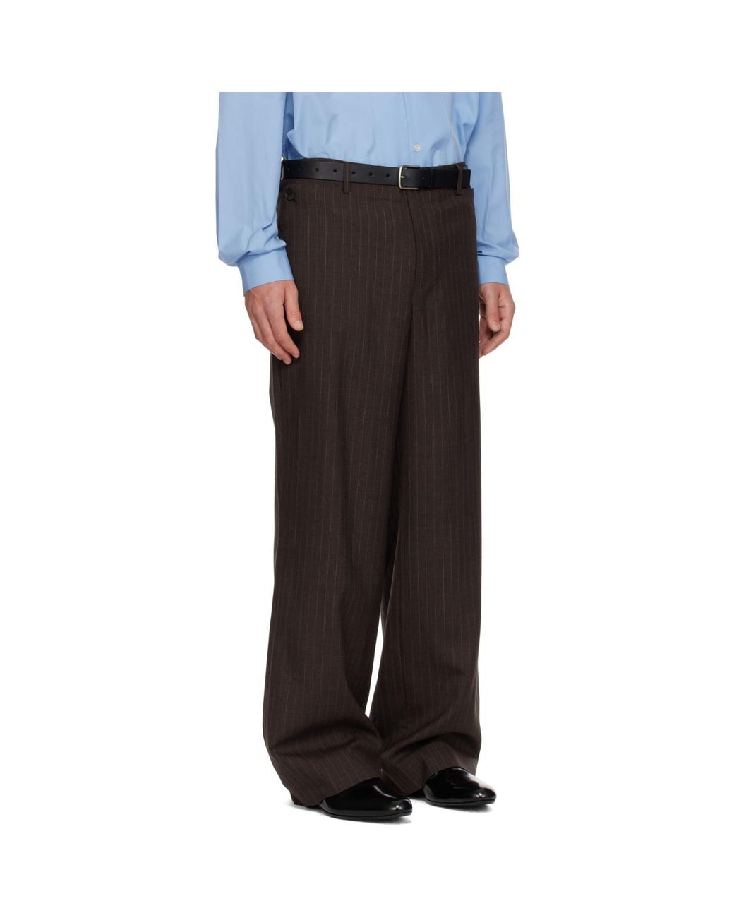 Sir Black Pinstripe Tailored Trousers for men