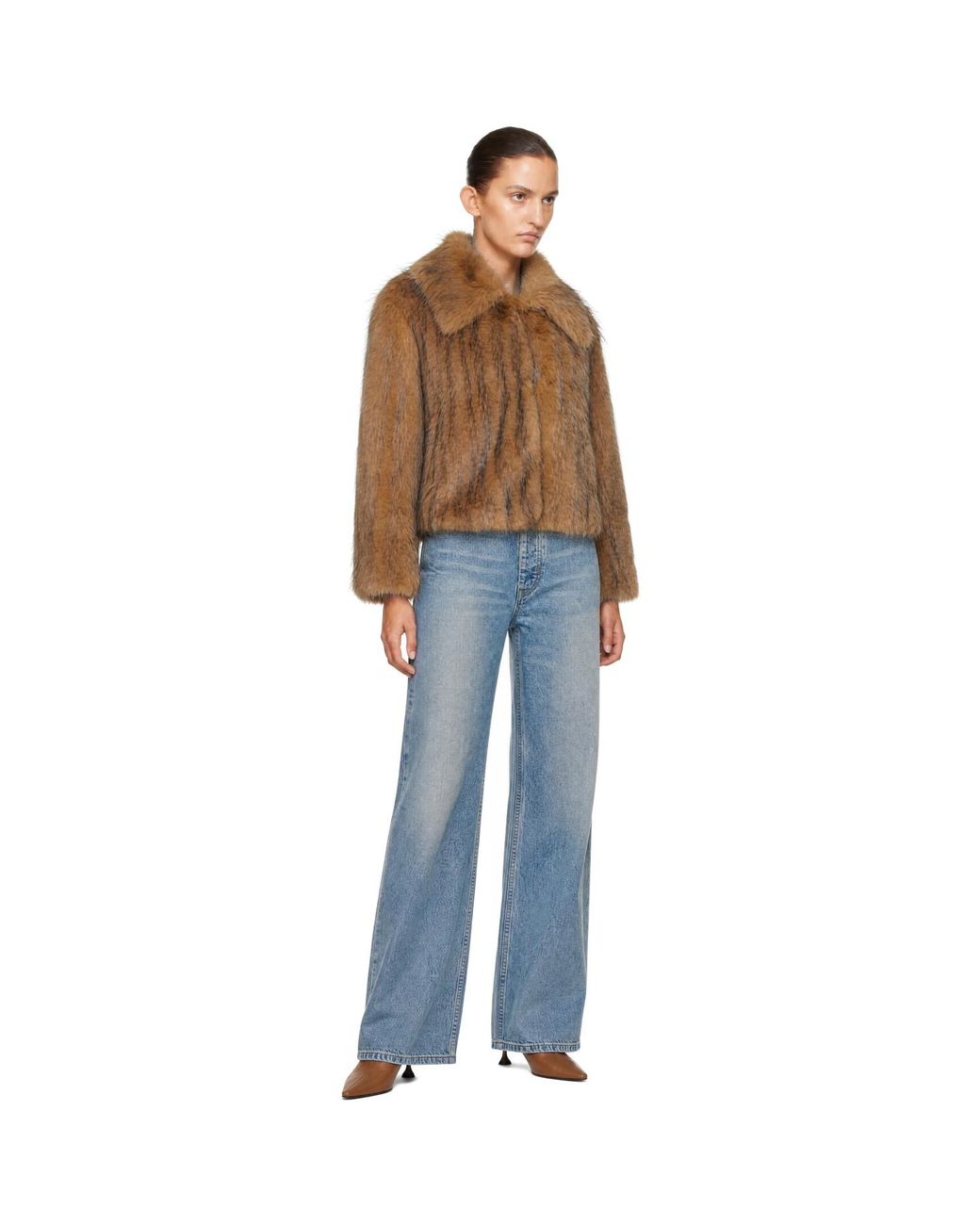 Boss Brown Short Faux-Fur Jacket