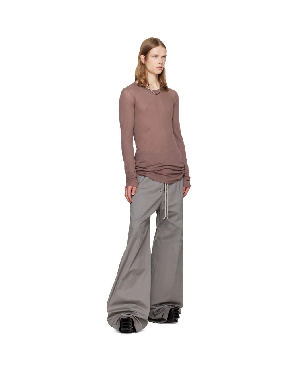 Rick Owens Gray Tower Wide Bela Trousers for men