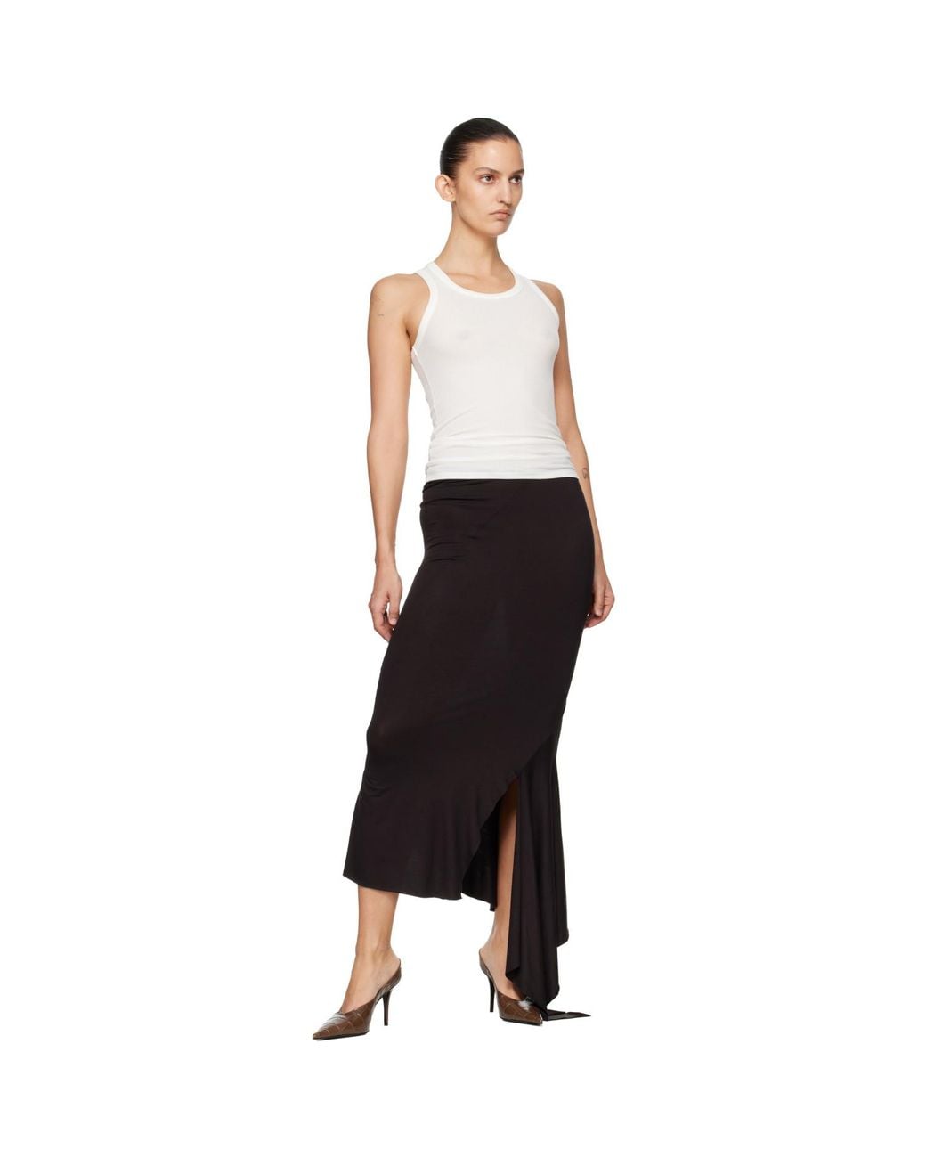 AMINA MUADDI Black Anok Mule 90 Heels