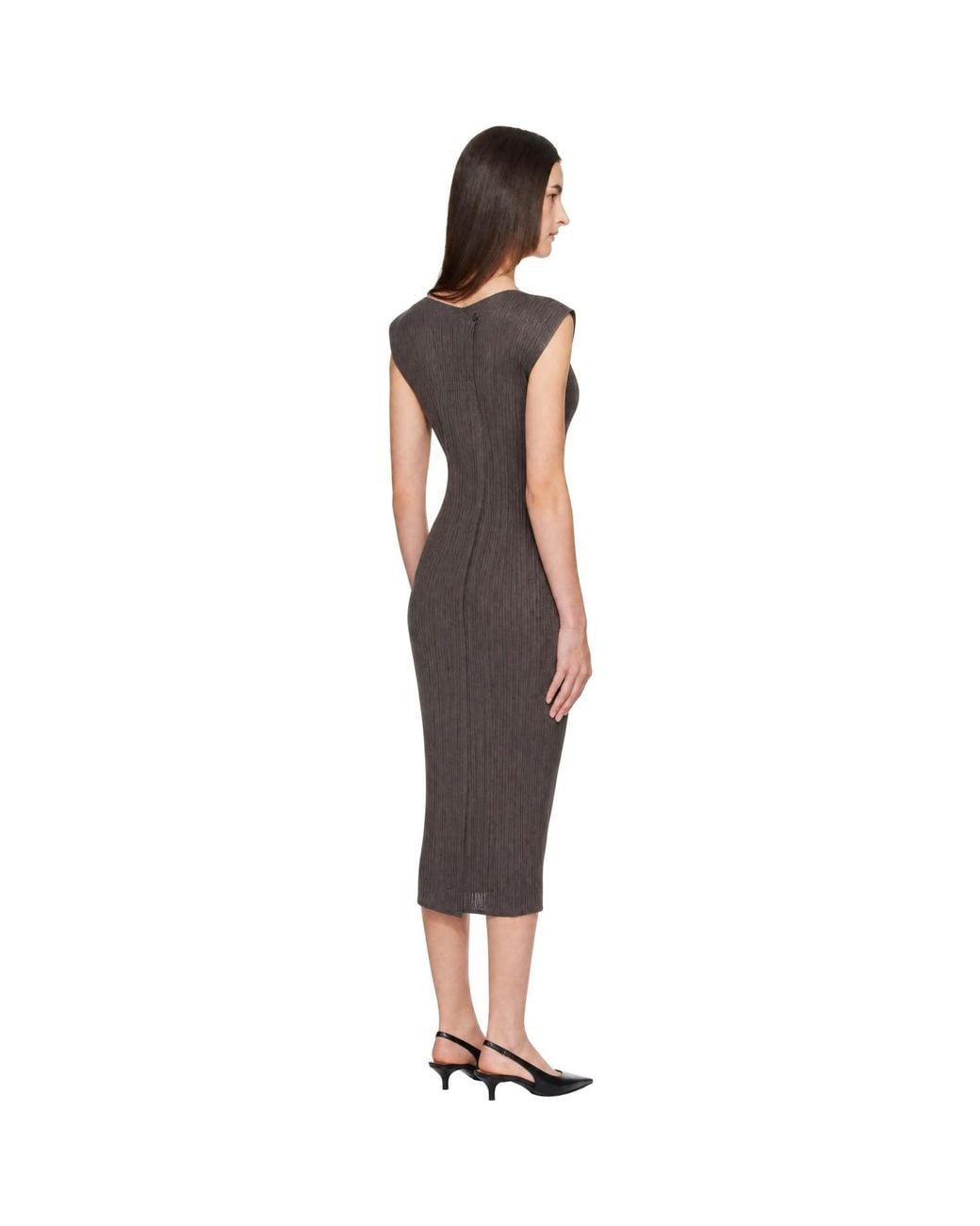 Pleats Please Issey Miyake Red Monthly Colors June Midi Dress