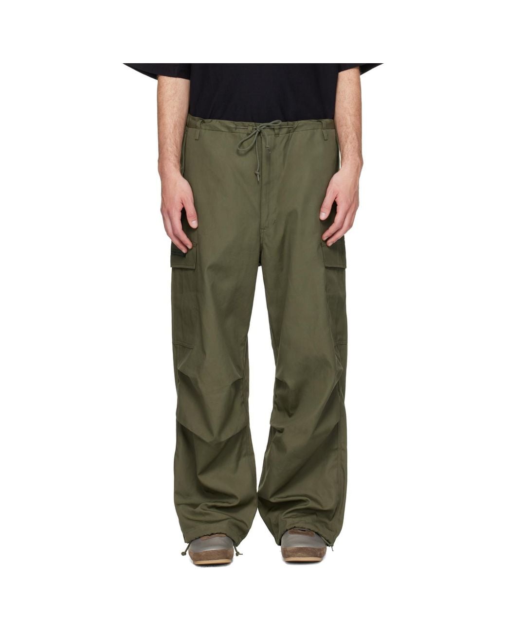 (w)taps Green Milt0001 Cotton Canvas Cargo Pants for men