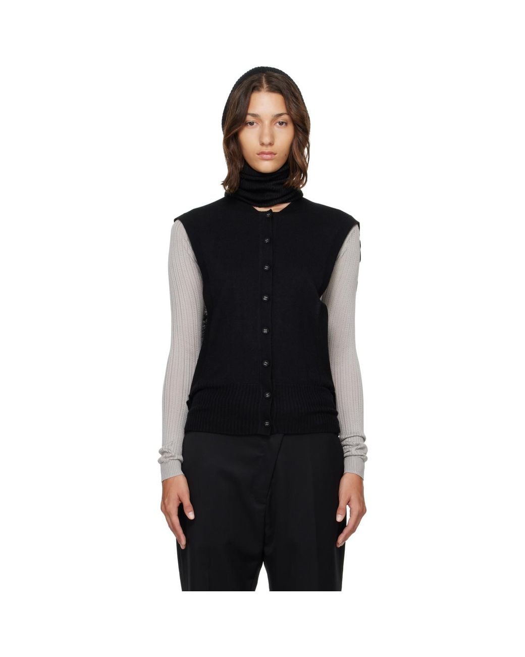 Kiko Kostadinov Black Guillemot Cocoon Cardigan