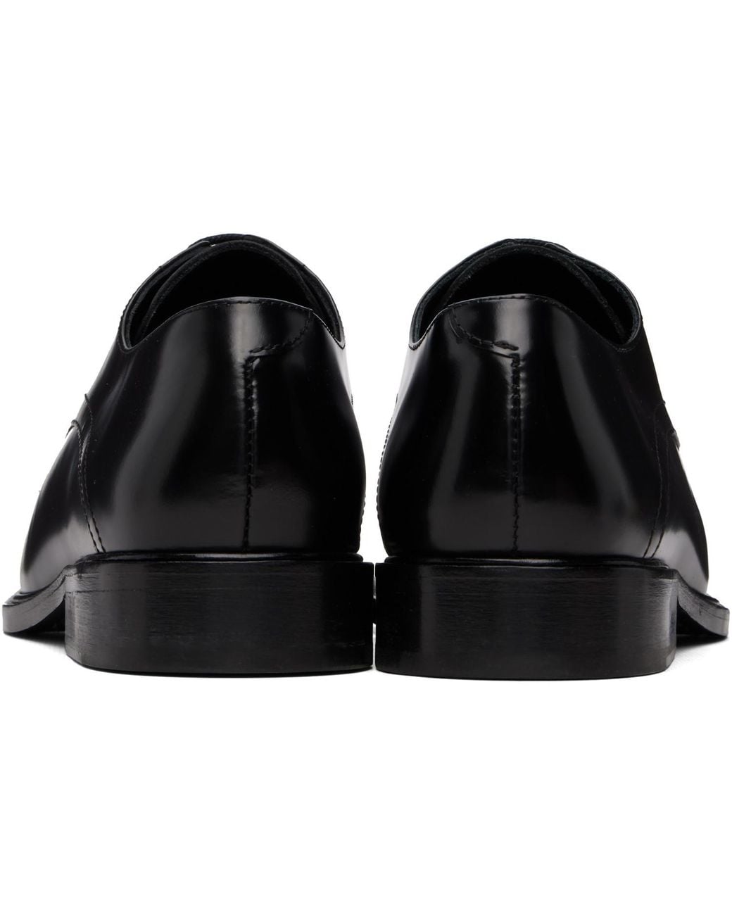 STEFAN COOKE Black Slashed Square Toe Derbys for men