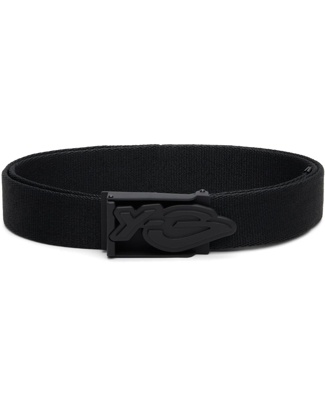 Y-3 Black Graphic Logo Belt for men