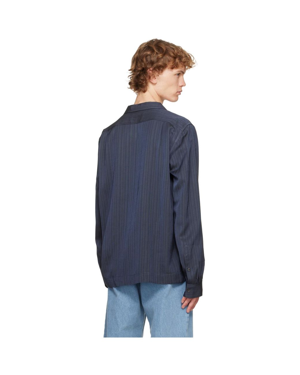 Dries Van Noten Blue Viscose Twill Shirt for men