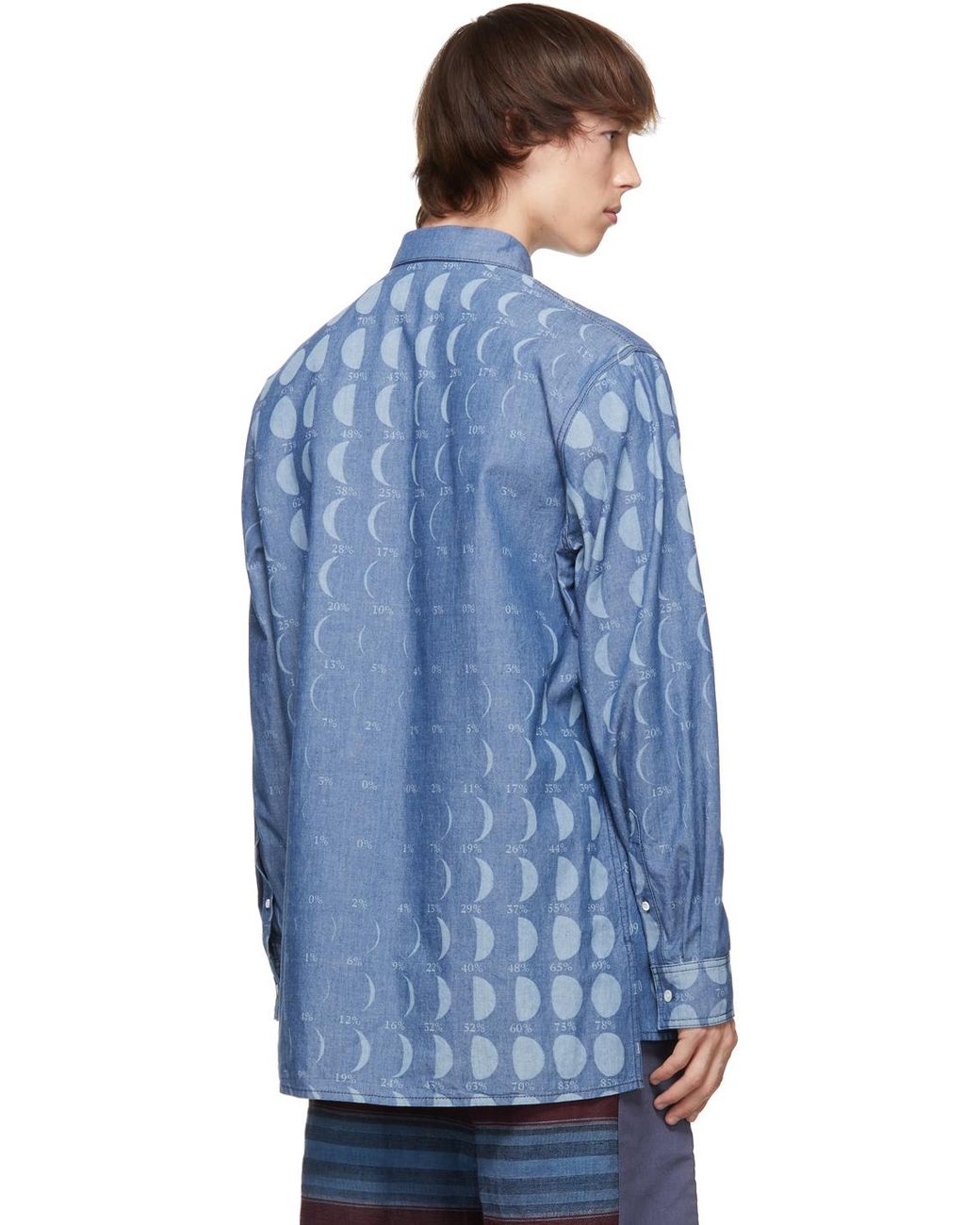 bekræfte Memo udledning Loewe Cotton Paula's Ibiza Chambray Moon Calendar Shirt in Blue for Men -  Lyst