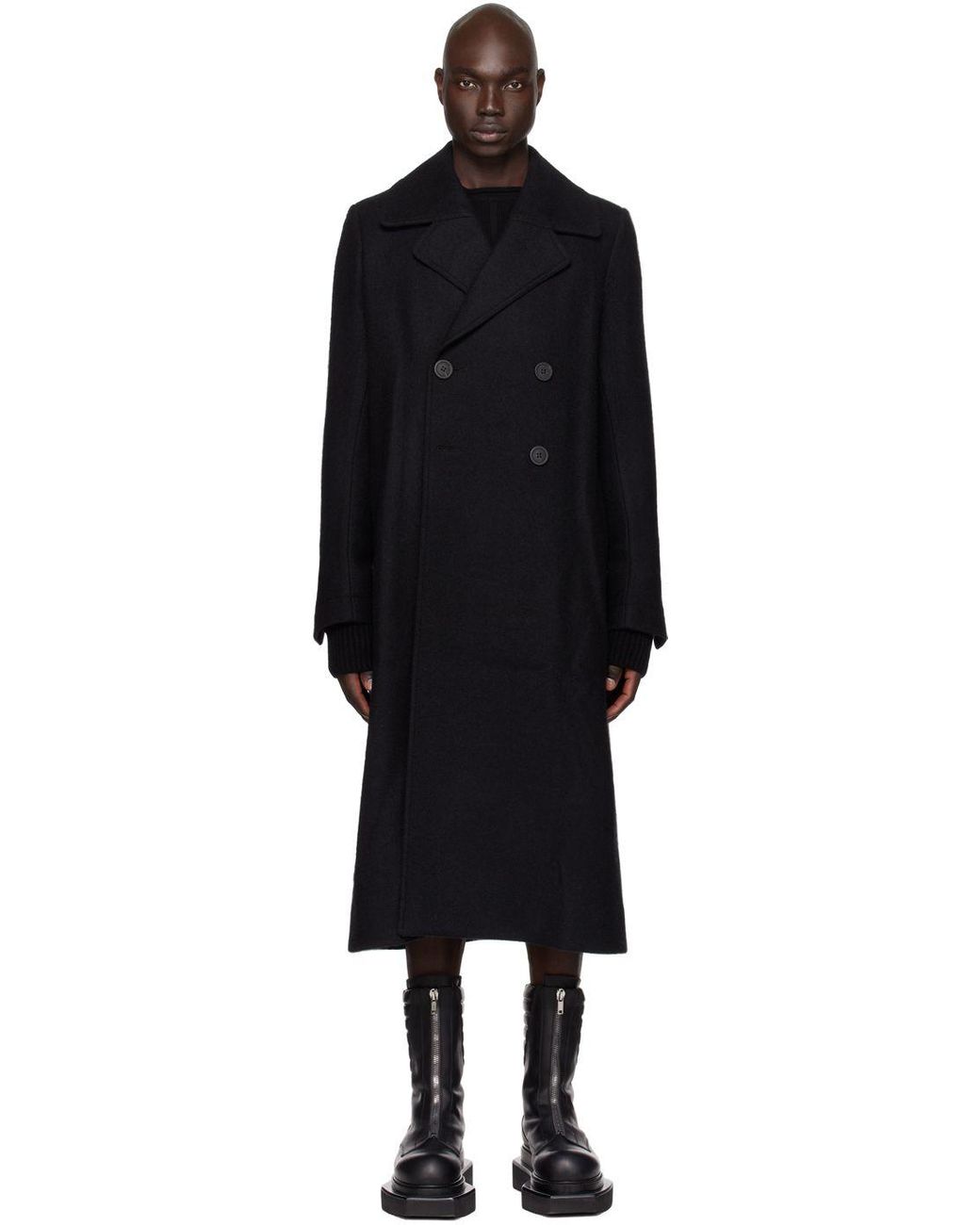 Rick Owens Black New Bell Coat for Men Lyst