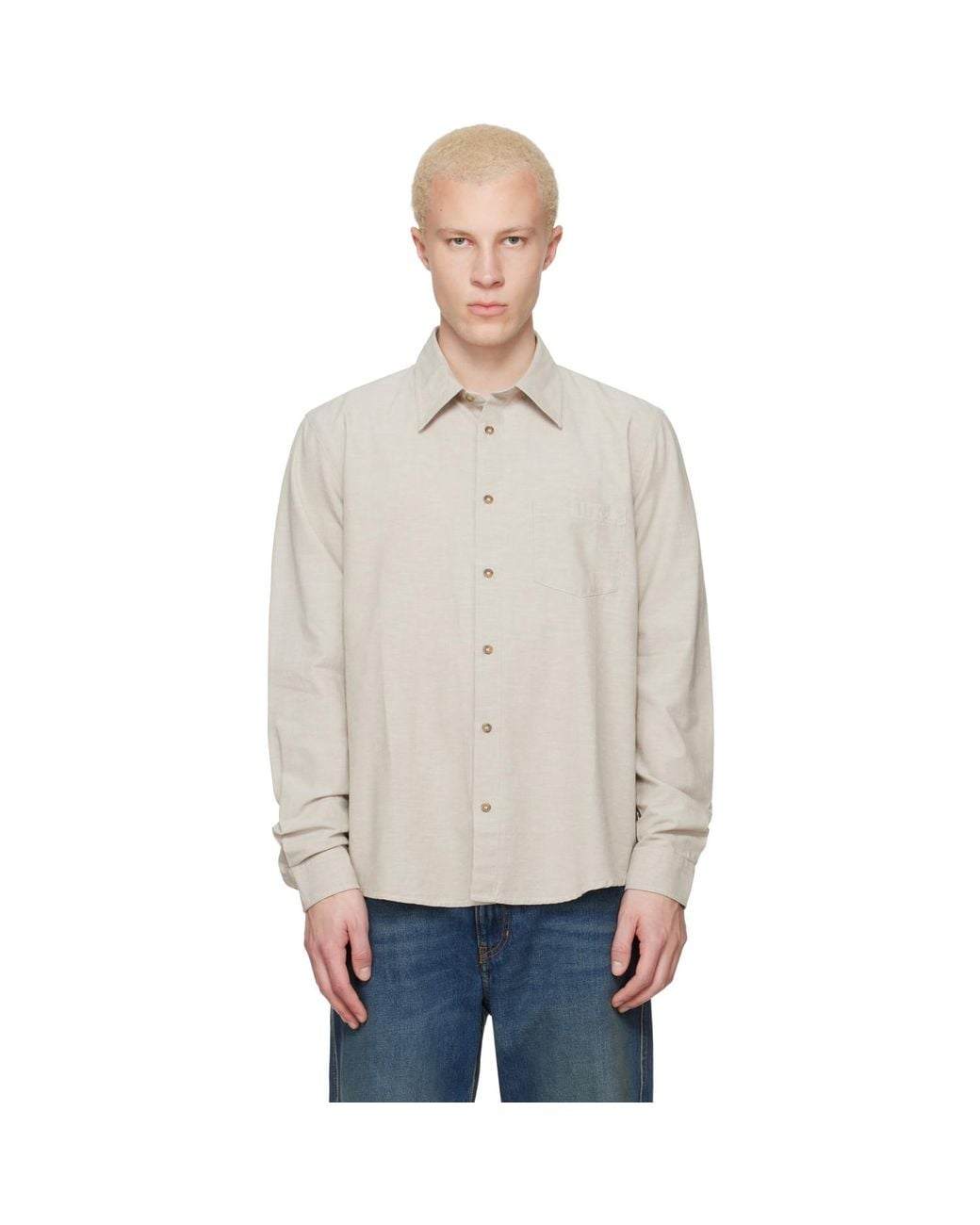 A.P.C. Black Taupe Harris Shirt for men