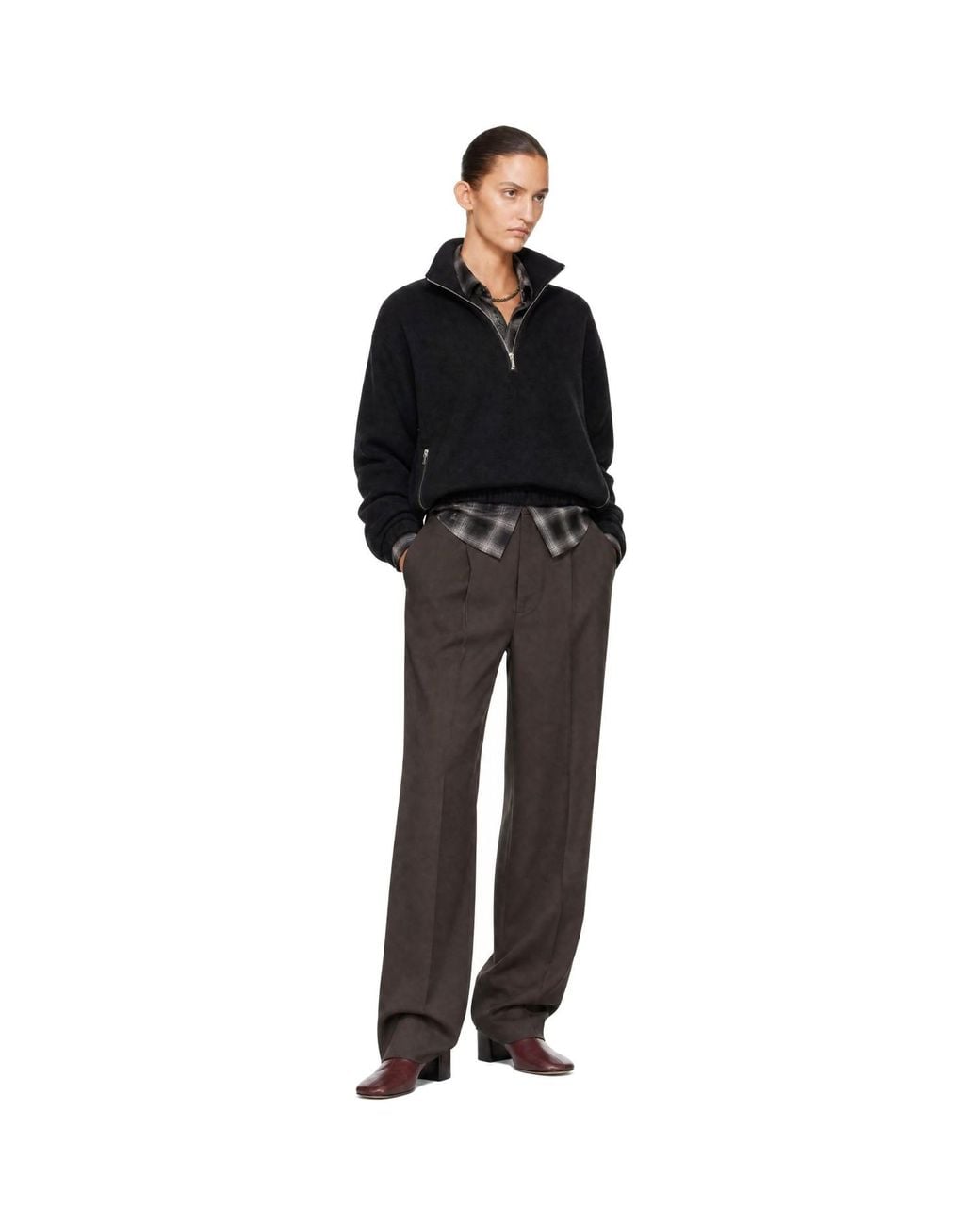 Ssstein Black Fleece Pullover Sweater