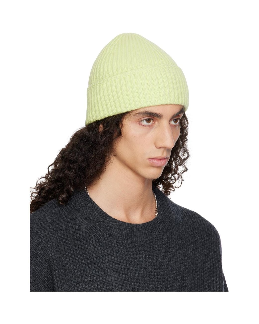 YACAIA Blue Y-0004 Merino & Cashmere Beanie for men