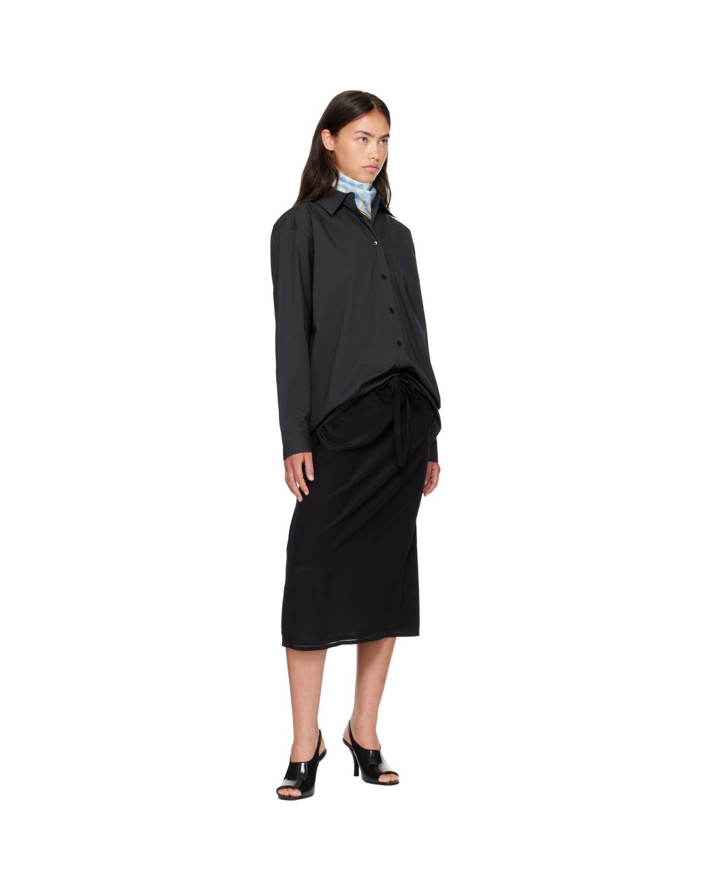 Totême Black Classic Tumbled Shirt