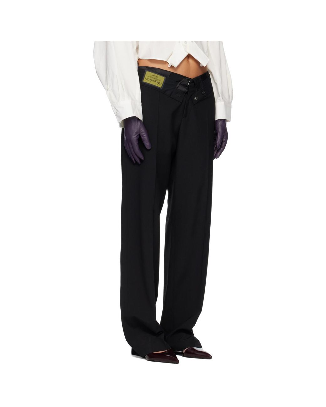 MM6 by Maison Margiela Black Reverse Waistband Trousers