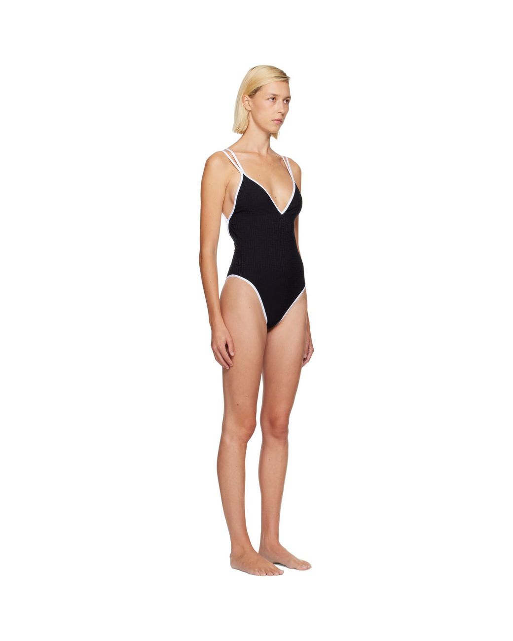 Balmain Black Monogram Swimsuit