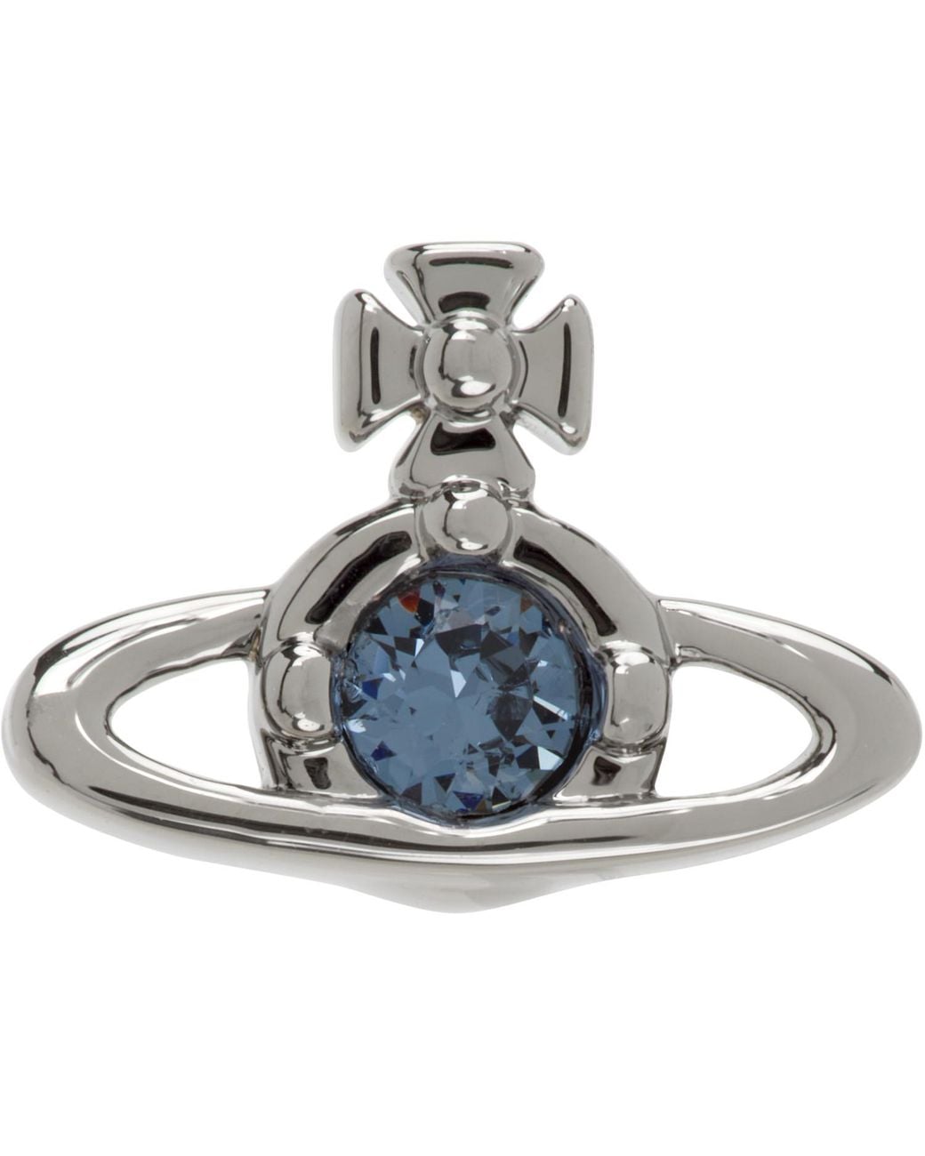 Vivienne Westwood Blue Nano Solitaire Single Stud Earring for men