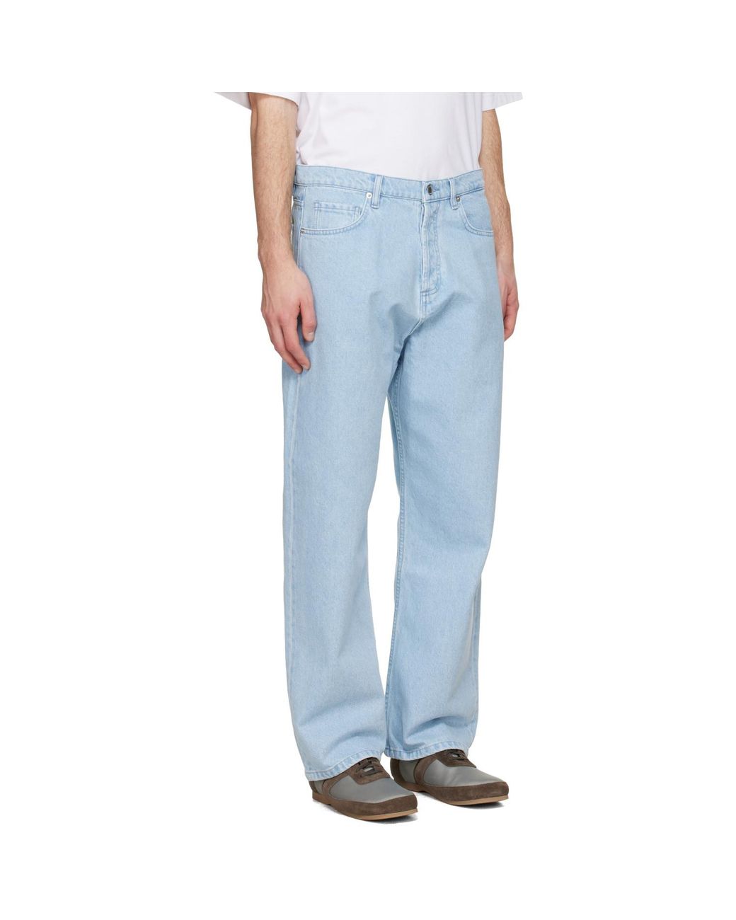 Maison Kitsuné Blue Wide Jeans for men