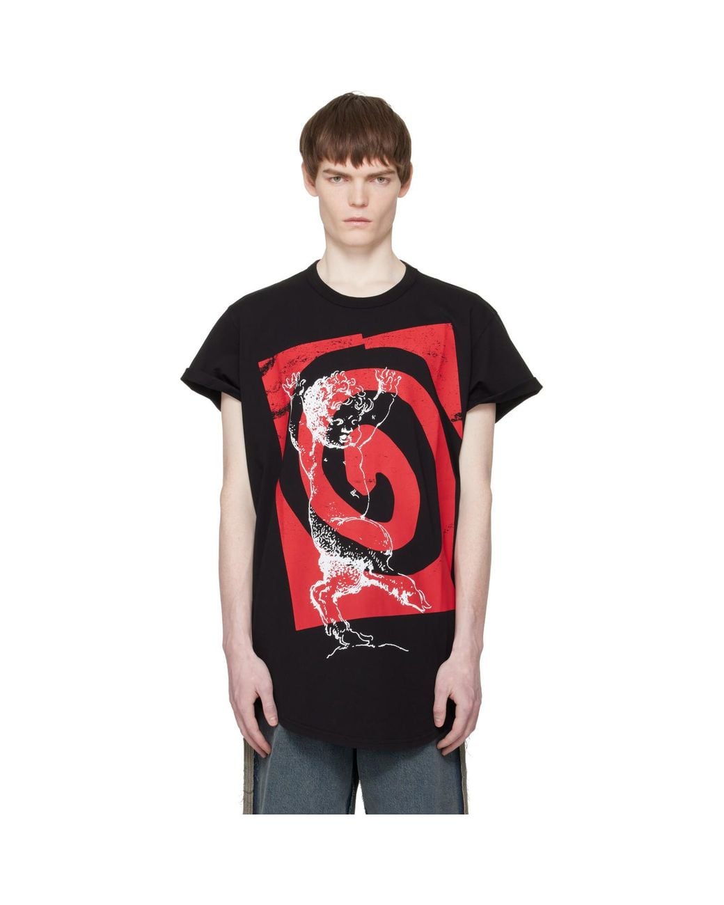 Vivienne Westwood Red Swirl Longline T-Shirt for men