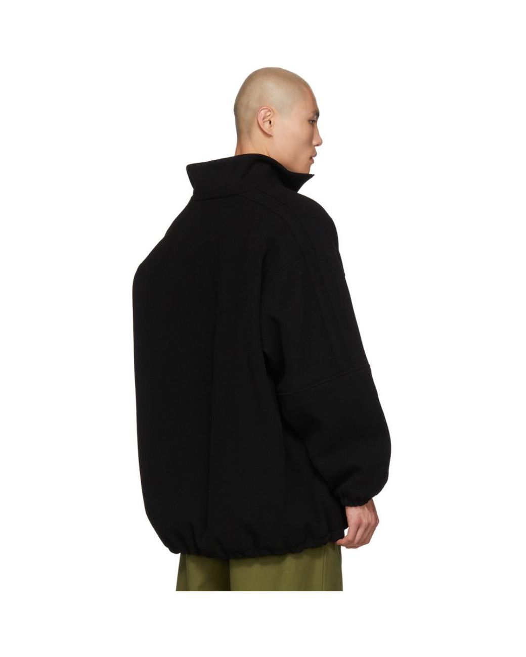 メンズ Balenciaga ブラック ウール トラックスーツ ジャケット メンズ Balenciaga ブラック ウール トラックスーツ ジャケット