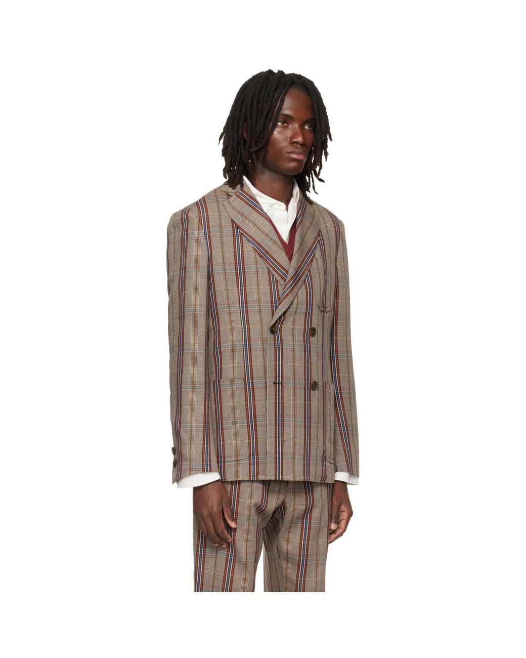Vivienne Westwood Brown Double Breasted Cruise Blazer for men