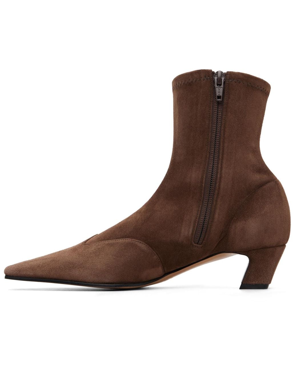 Khaite Brown Nevada Ankle Stretch Boot