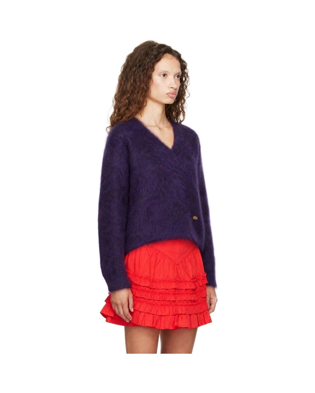 Ganni Blue Brushed Mohair Sweater