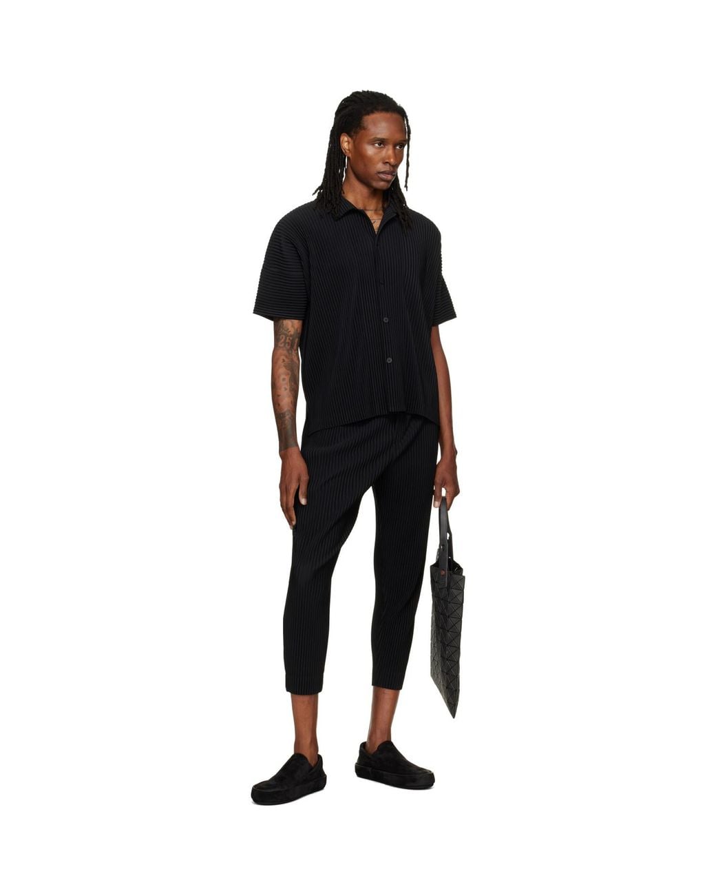 Homme Plissé Issey Miyake Black Monthly Colors August Trousers for men