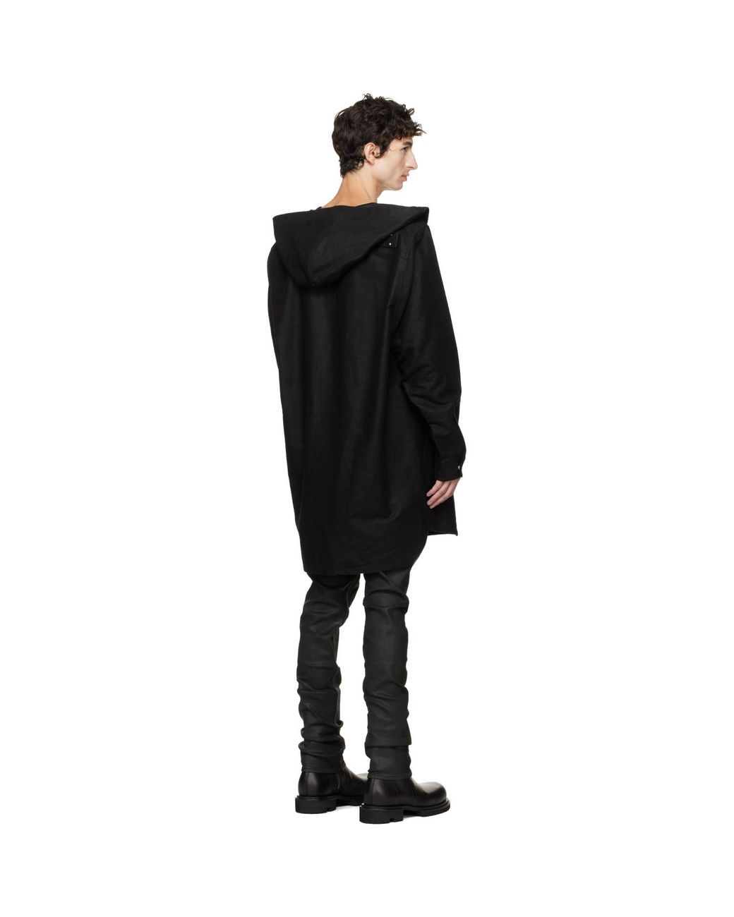 Rick Owens Black Tower Hooded Outershirt for men