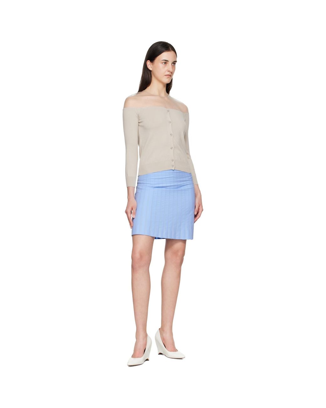 MM6 by Maison Margiela Blue Knit Cardigan