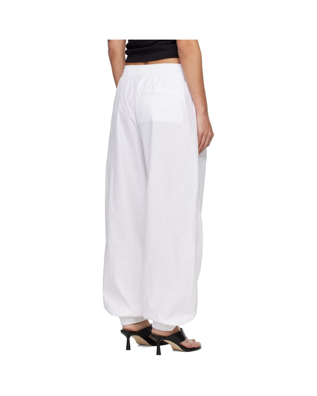 Rohe White Volume Crushed Cotton Trousers