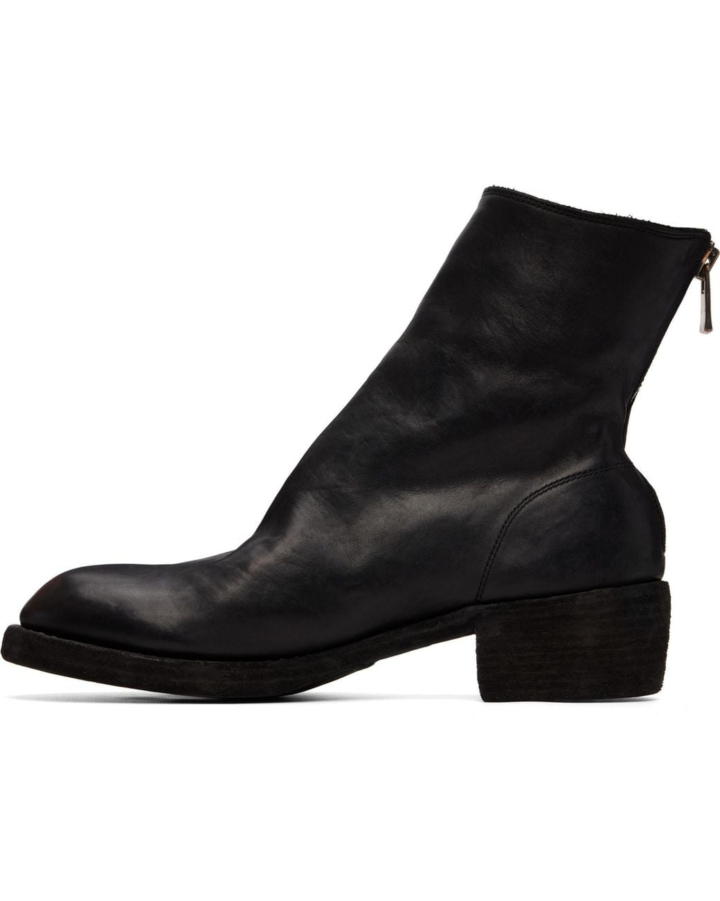 Guidi Black Back Zip Boots for men