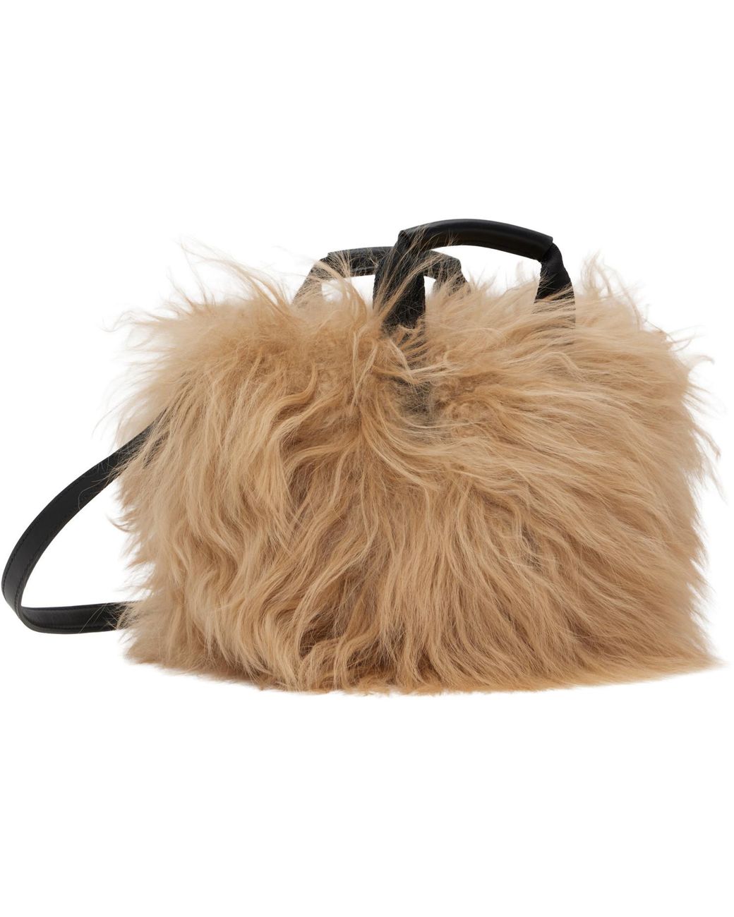 Moncler Black Micro Caradoc Shearling Bag