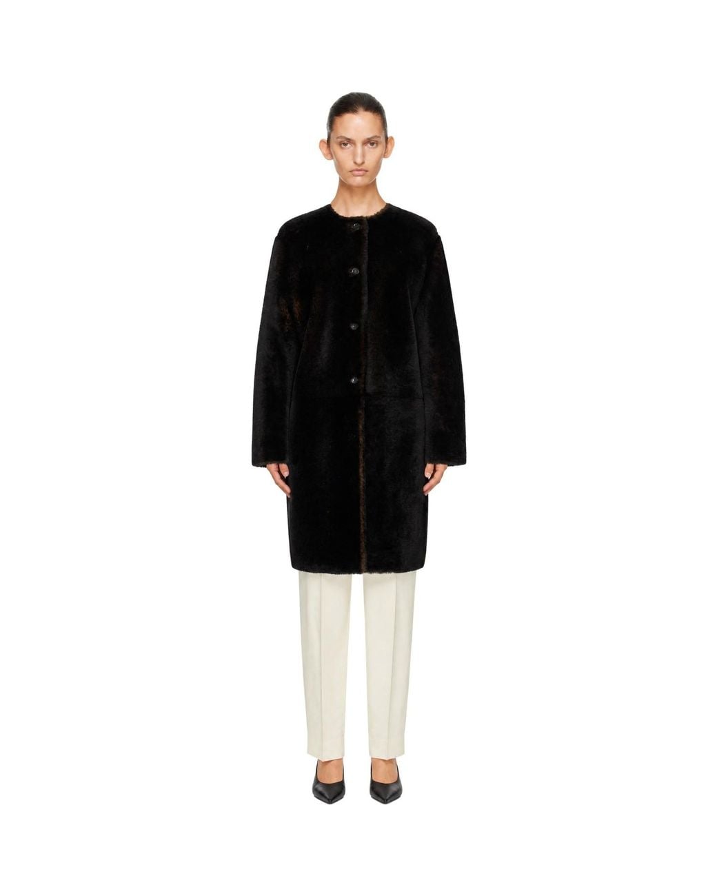 Loulou de Saison Black Reversible Elba Leather Coat
