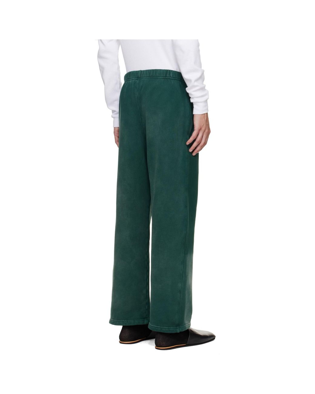 Les Tien Green Heavyweight Carpenter Workwear Sweatpants for men