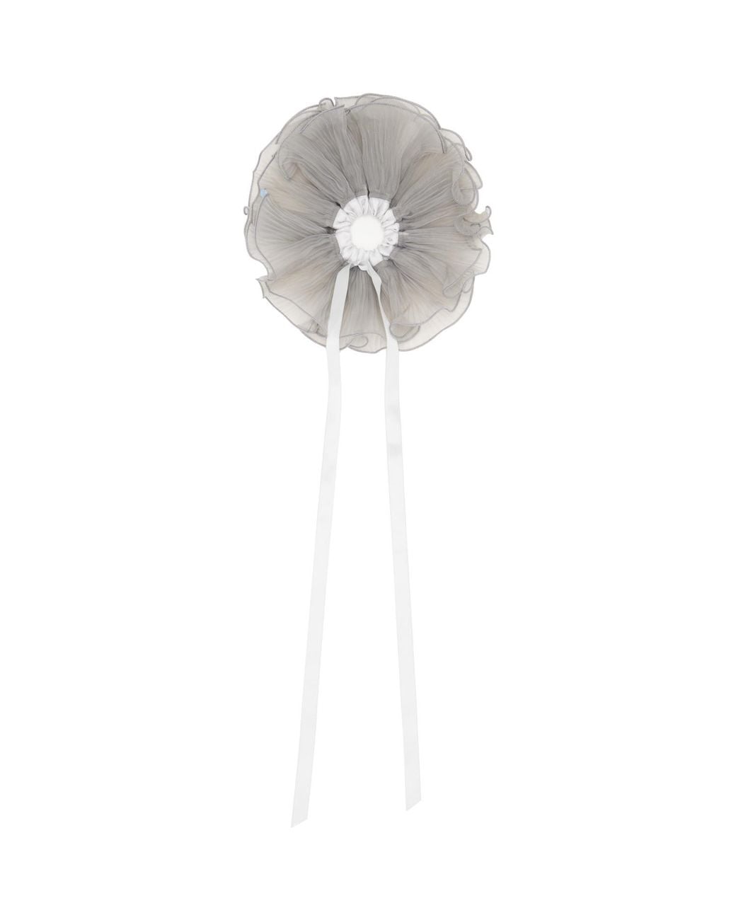 MERRMA Gray Ssense Exclusive Orchid Pleated Organza Scrunchie