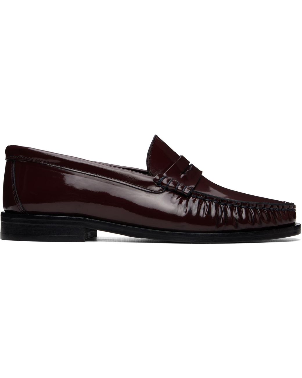 Aeyde Brown Burgundy Terry Polido Loafers