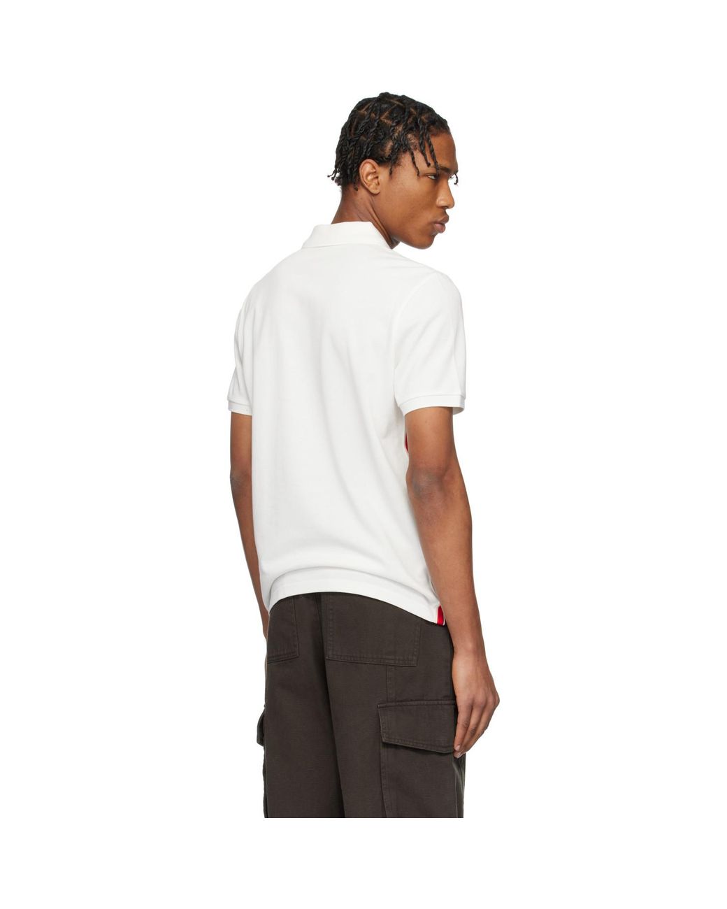 Moncler White Archivio Ss Polo for men