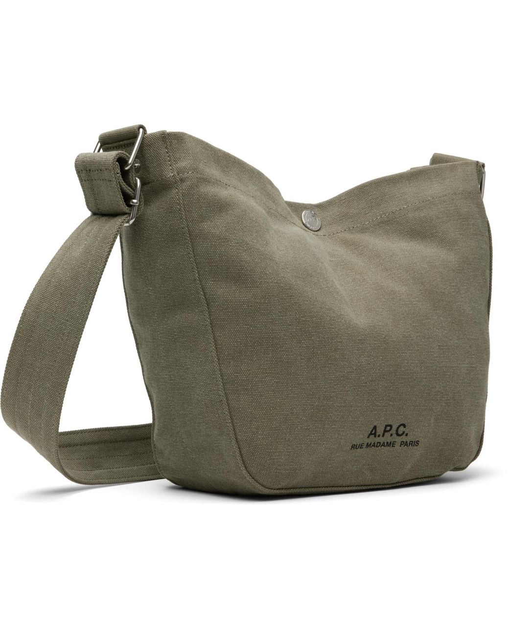 A.P.C. Green Khaki Journal Small Satchel