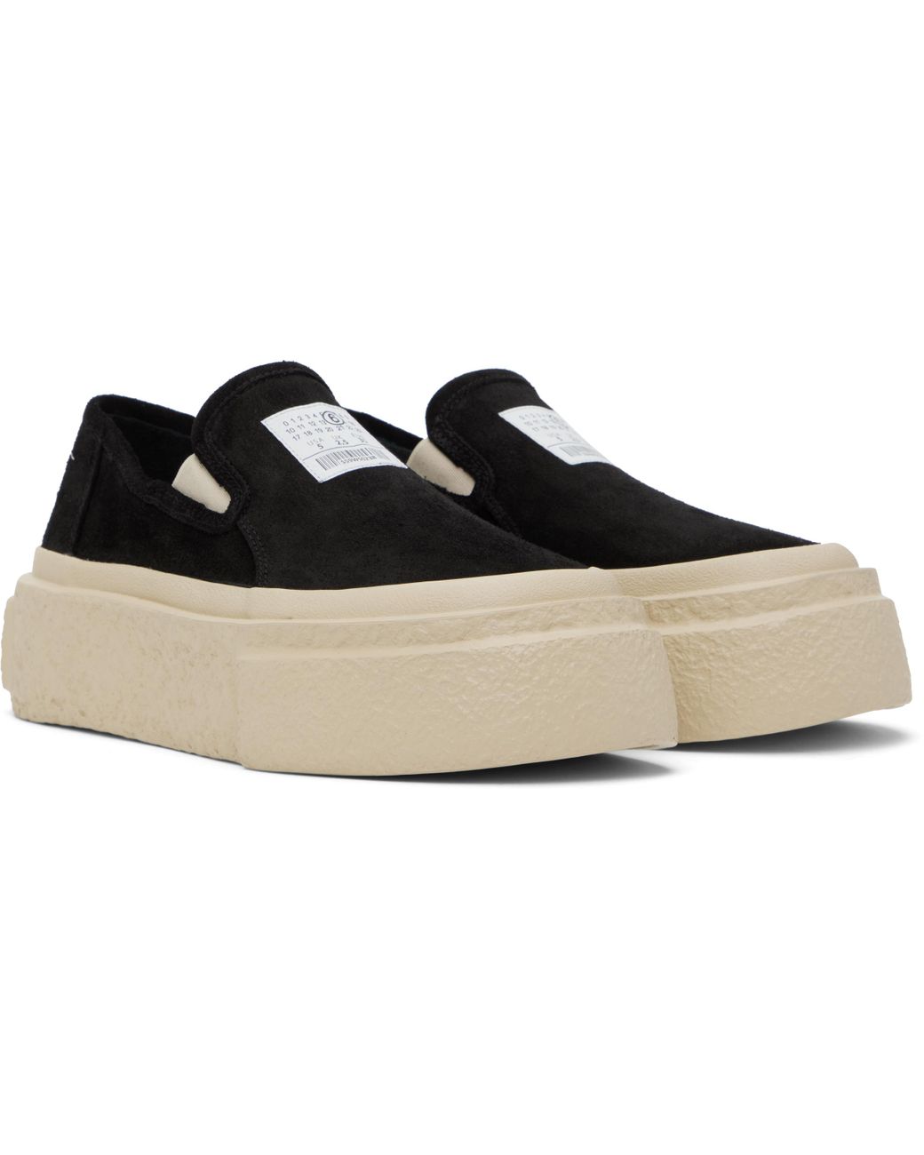 Brand new MM6 Maison Martin Margiela Black and Cream Platform Slip-On sneakers MM6 Maison Margiela Black Platform Slip-On Sneakers MM6  main image 4