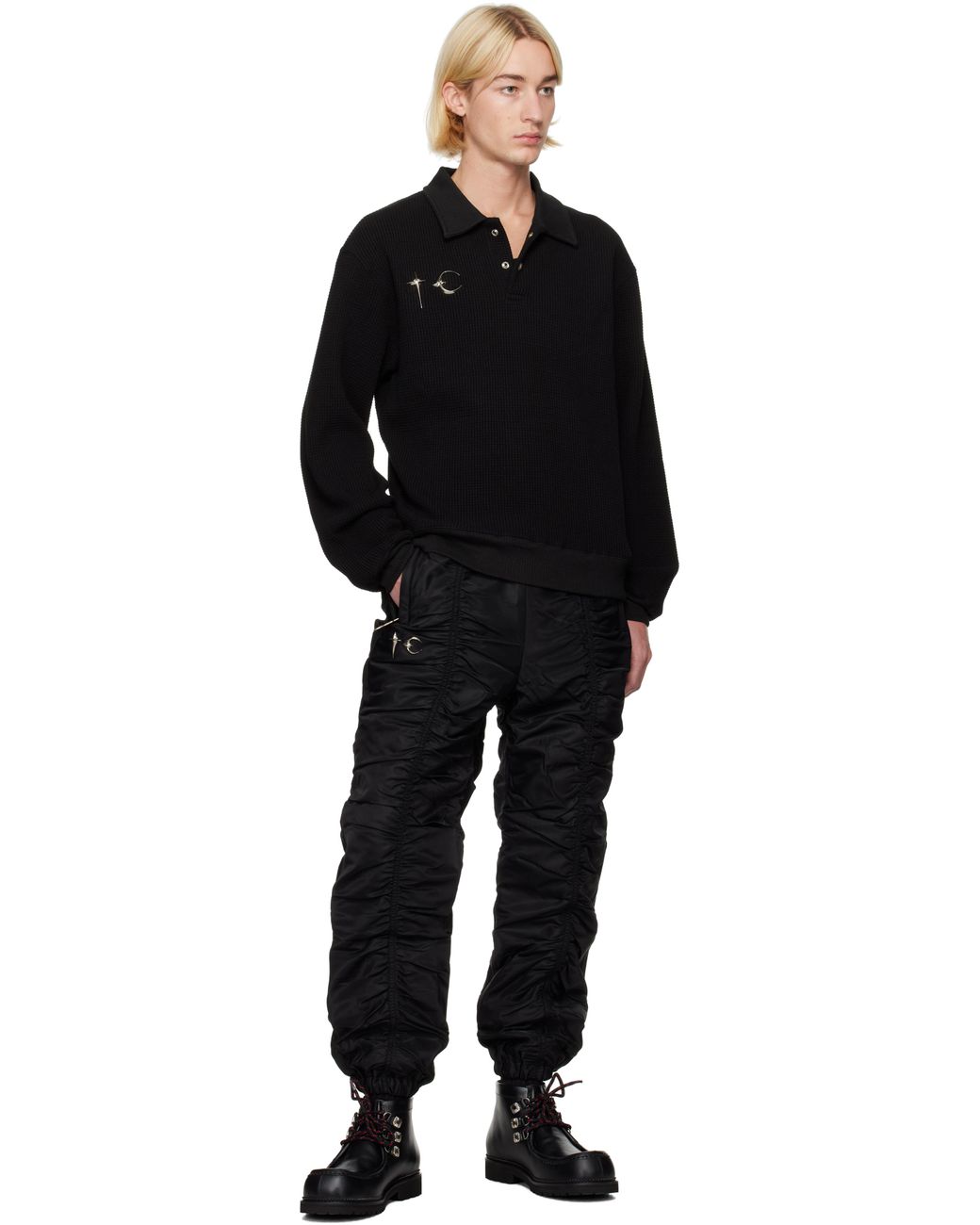 Thug Club 黒 長袖ポロシャツ サイズ1 メンズ THUG CLUB ブラック ワッフル 長袖ポロシャツ ブラック | Lyst