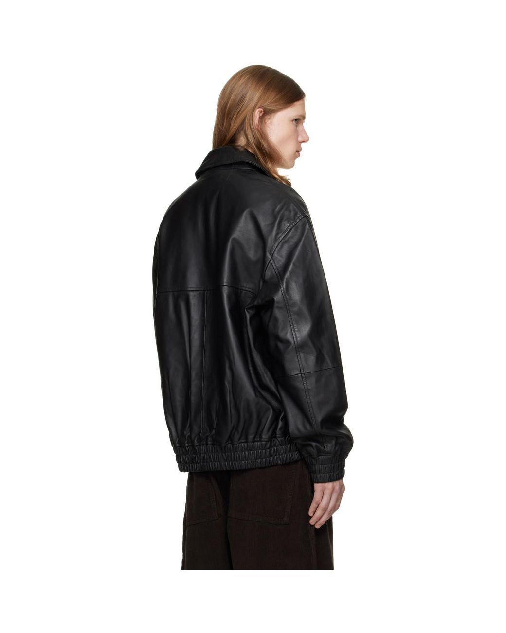 Studio Nicholson Black Piston Leather Jacket for men
